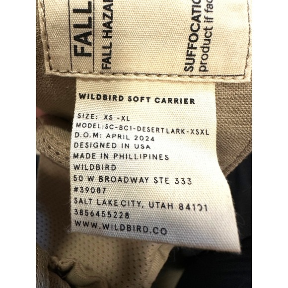 Bundle Wildbird Aerial and Wrap Buckle Carrier XS-XL Desert Lark (Tan) NWOT - Picture 3 of 10